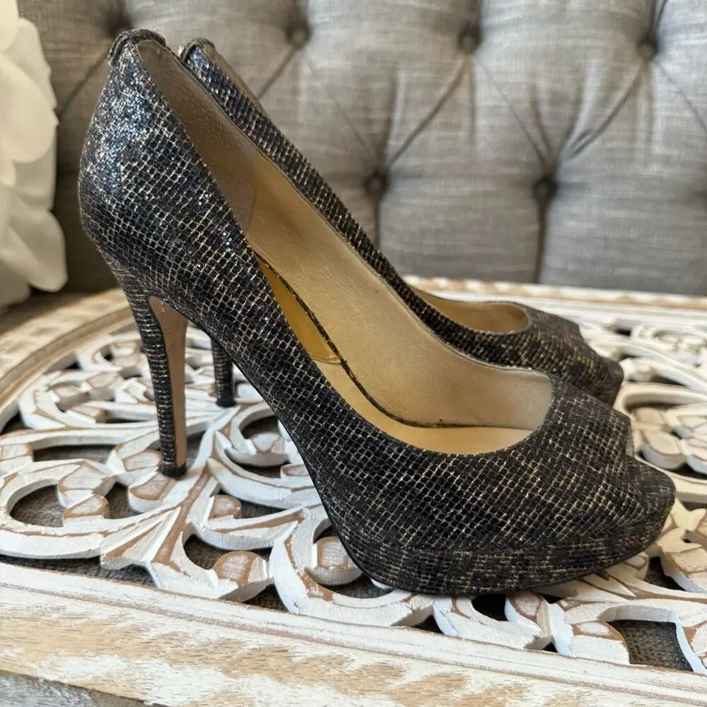 Michael Kors Animal Print Peep Toe High Heels Shoes Women’s 10